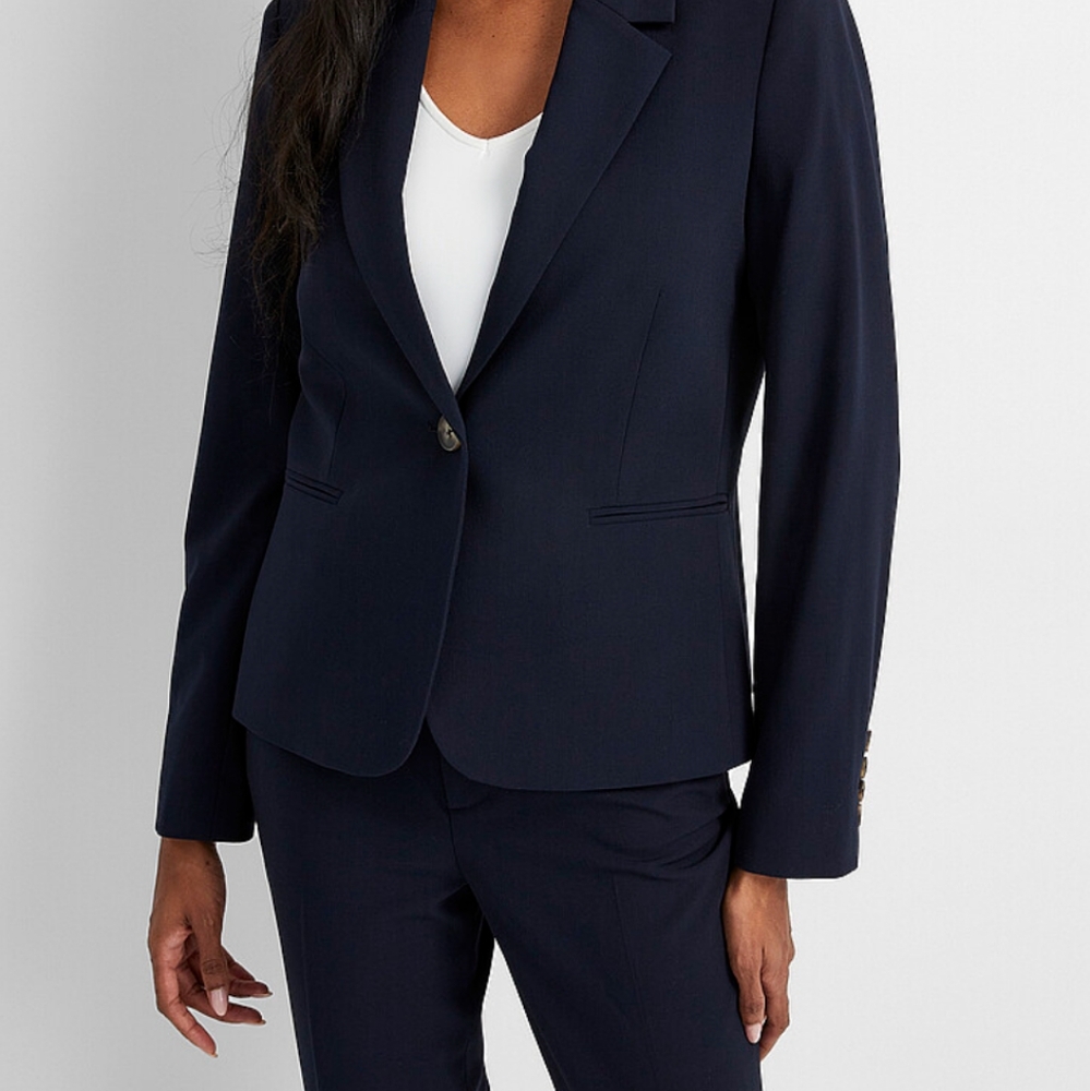 Merona Navy Blue White Pinstripe Blazer 2